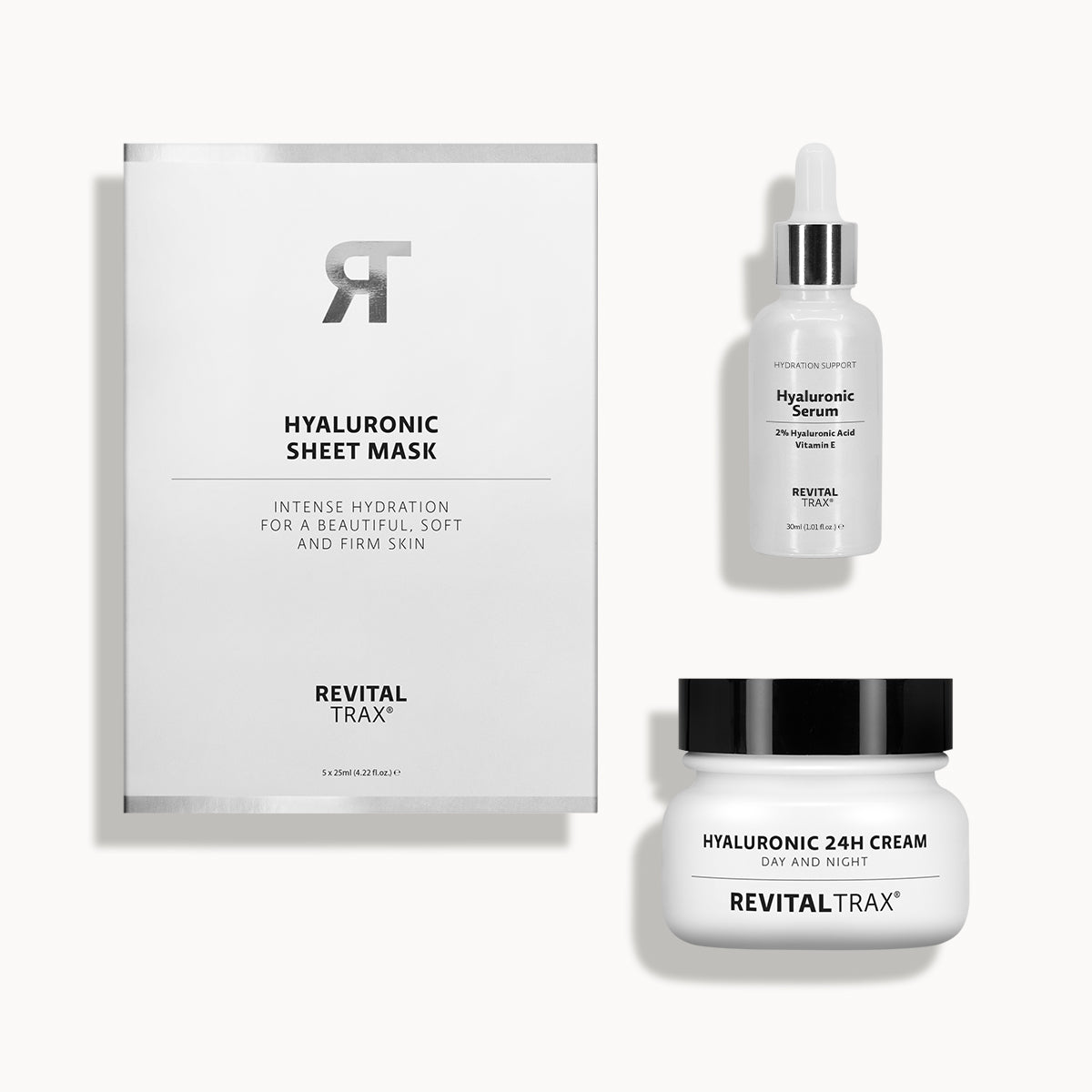 Hyaluronsäure-Bündel: Tages- & Nachtcreme & Serum & Sheet Masks