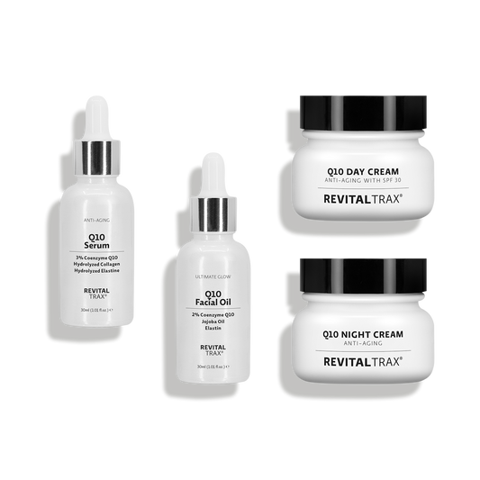 Q10-Bundle: Öl + Serum + Tages- und Nachtcreme